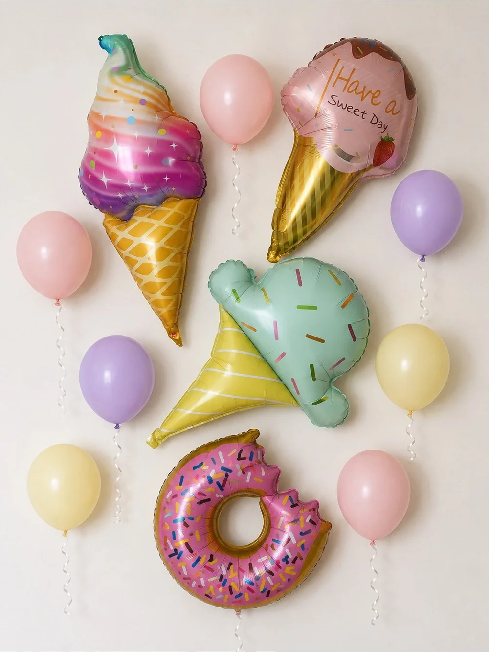 Pastel Ice Cream & Donut Balloon Arch - Party Backdrop